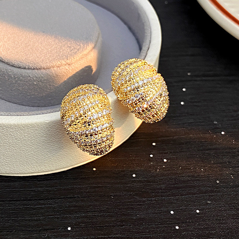 Sivara Gold Geometric Diamond Copper Earrings