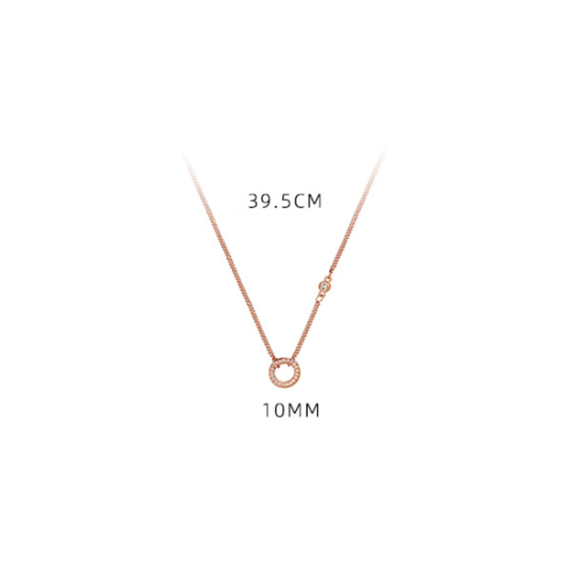 Sivara Diamond Hoop Necklace – Rose Gold & Platinum Silver