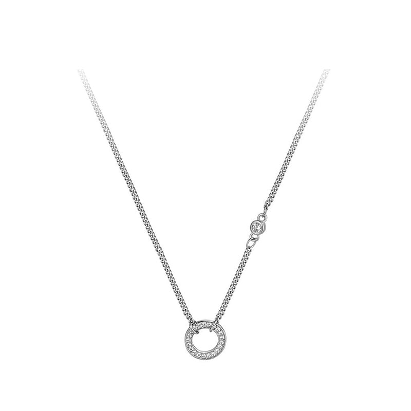 Sivara Diamond Hoop Necklace – Rose Gold & Platinum Silver