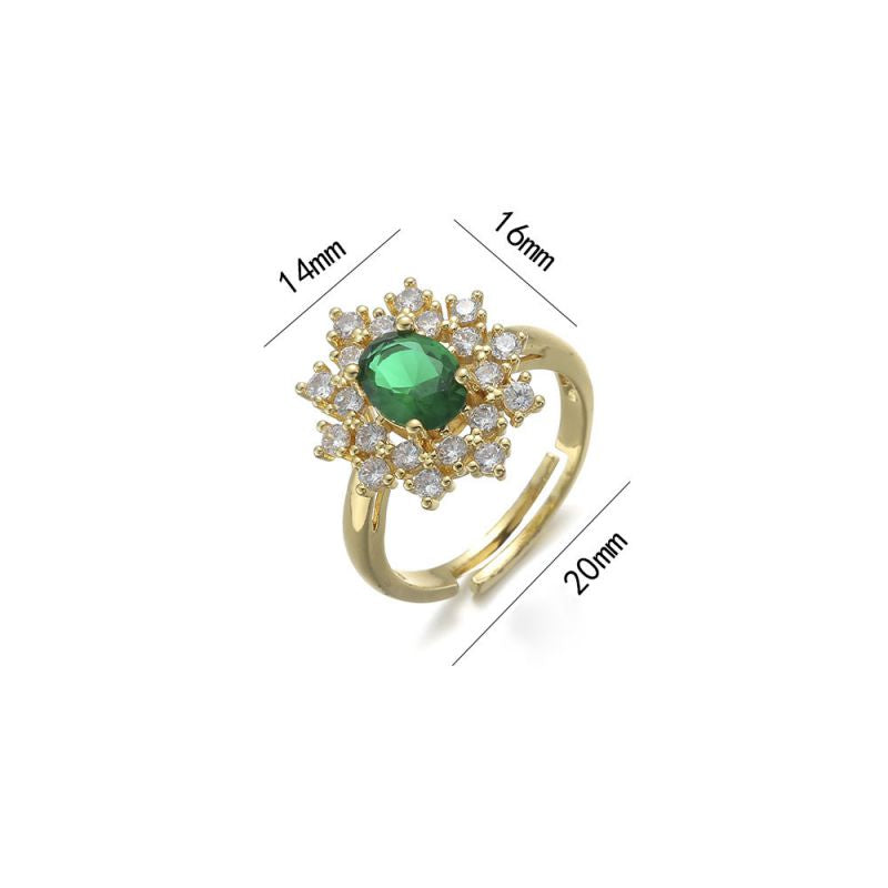 Sivara Gold Metal Diamond Flower Ring