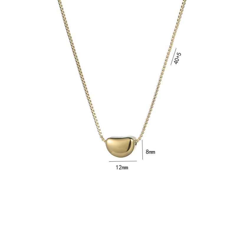 Sivara Gold Titanium Steel Geometric Bean Necklace