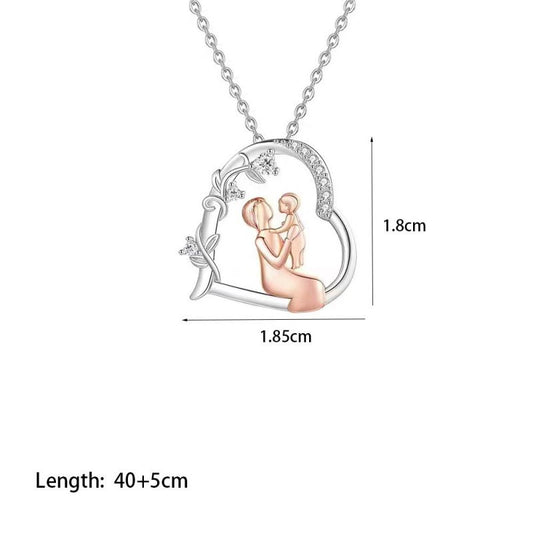 Sivara Mother’s Day Diamond Heart Necklace – Titanium Steel