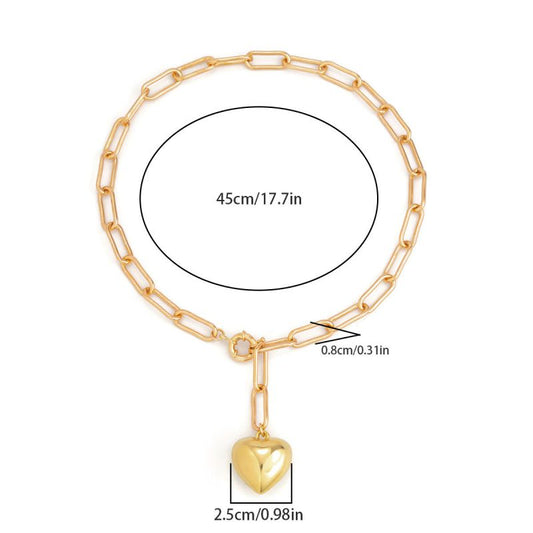 Sivara Gold Heart Y-Shaped Necklace