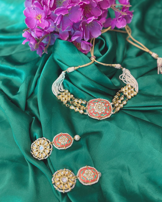 The Royal Meenakari and Polki Set