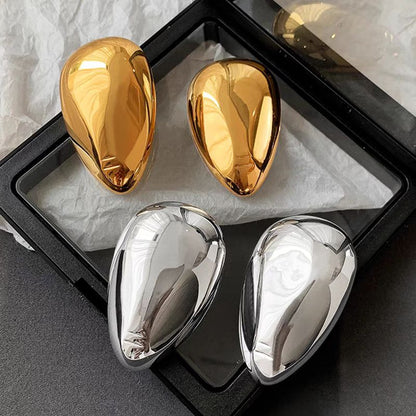 Sivara Fashion Glossy Drop Earrings – Silver & Gold