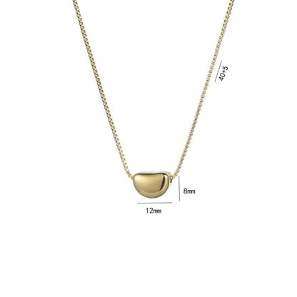 Sivara Gold Titanium Steel Geometric Bean Necklace