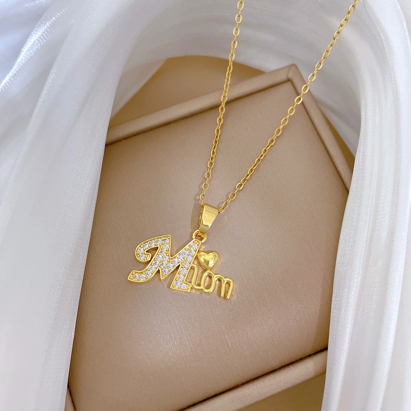 Sivara Gold Diamond Heart Letter Necklace – Mother’s Day Special